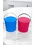 Rainbow 2’li Mavi-Pembe Büyük Boy 13 Litre Yuvarlak Kova Piknik Sepeti Meyve Kovası 4