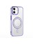 - Apple iPhone 11 Kılıf Pırlanta Taş Tasarımlı M-Safe Şarj Özellikli Karetta Silikon Kapak - Mor - T36388 1