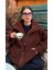 Acı Kahverengi Dik Yakalı Cepli Peluş Mont MG1966 2