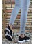 Siyah Beyaz Unisex Sneaker Düz Tabanlı Ortapedik İç Taban 38 Numara 4