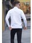 Ekru Balıkçı Yaka Triko Kazak Erkek Fitted Kesim Geometrik Desenli Uzun Kol 2