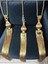 Fon Perde Tavan Bağlama Püsküllü Braçol Set (Gold Renk) 1