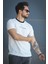 About Baskılı Çizgili Bisiklet Yaka Slim Fit Erkek Tshirt 2