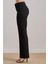 Düz Paça Siyah Örme Pantolon 5