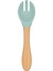 Bambu Saplı Silikon Mama Çatalı Spring Yeşil 1