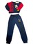 Mickey Mouse Baskılı Kırmızı-Lacivert Unisex Çocuk Pijama Takımı 1