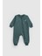 Organik Pamuklu İçi Tüylü Yeşil Fermuarlı Bebek Tulumu 2