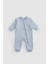 Organik Pamuklu İçi Tüylü Mavi Fermuarlı Bebek Tulumu 1
