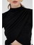 Siyah Drapeli Yüksek Yaka Uzun Kollu Bluz 2379 4