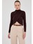 Acı Kahve Drapeli Yüksek Yaka Uzun Kollu Bluz 2379 1