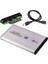 2.5" USB 2.0 Sata HDD Harddisk Kutusu Alüminyum Gövde - Harici HDD Kutu - Gri 1