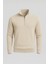 Lars Selanik Örme Kumaş Yarım Fermuar Erkek Sweatshirt - Taş 1