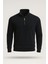Selanik Örme Kumaş Yarım Fermuar Erkek Sweatshirt - Siyah 1
