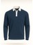 Polo Yaka Selanik Örme Kumaş Erkek Sweatshirt - Indigo 1