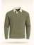 Luis Polo Yaka Selanik Örme Kumaş Erkek Sweatshirt - Açık Haki 6