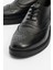 Avra Siyah Cilt Deri Kadın Oxford Ayakkabı 3