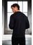Wenders Relax Fit Basic Fırçalı Interlok Bisiklet Yaka Erkek Sweatshirt - Siyah 4