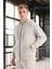 Haneke Regular Kalıp Diagonal 3 Iplik Fermuarlı Kapüşonlu Erkek Sweatshirt - Mineral Gri 5