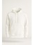 Luc Oversize Basic Dalgıç Kumaş Viskon Kapüşonlu Cepli Sweatshirt Hoodie - Ekru 1