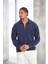Scuba Modal Kumaş Relaxed Fit Yarım Fermuarlı Polo Yaka Erkek Sweatshirt - Lacivert 5