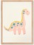 Dot Dino - Doğal Ahşap Çerçeveli Tablo - Neşeli Çocuk Posteri 2