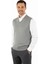 Erkek V Yakalı Düz Renk Klasik Model Rahat Kesim Tam Kalıp Yünlü Dokuma Süveter 5