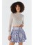 Volanlı Şort Etek Mavı 3