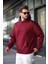 Bordo Kapüşonlu Kanguru Cep Erkek Sweatshirt E7169 3