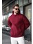 Bordo Kapüşonlu Kanguru Cep Erkek Sweatshirt E7169 4
