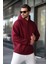 Bordo Kapüşonlu Kanguru Cep Erkek Sweatshirt E7169 5