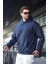 Lacivert Kapüşonlu Kanguru Cep Erkek Sweatshirt E7169 5