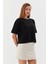 Yakası Taşlı Kısa Kol Triko Kazak Sıyah 3