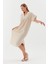 Oversize Keten Elbise Natural 1