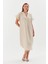 Oversize Keten Elbise Natural 4