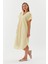 Oversize Keten Elbise Sarı 3