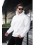 Ekru Kapüşonlu Kanguru Cep Erkek Sweatshirt E7169 4