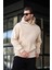 Bej Kapüşonlu Kanguru Cep Erkek Sweatshirt E7169 5