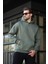Haki Kapüşonlu Kanguru Cep Erkek Sweatshirt E7169 4
