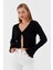 Saçaklı Triko Hırka Bluz Sıyah 4