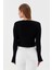 Saçaklı Triko Hırka Bluz Sıyah 5