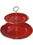 Troy Çift Katlı Emaye Kurabiyelik, Metal Gövdeli, 20 ve 28 cm Tabaklı, Kırmızı Desenli Sunum Standı 4