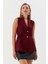 Beli Lastikli Yelek Bluz Bordo 4