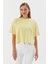 Yakası Taşlı Kısa Kol Triko Kazak Sarı 1