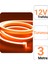12V 3 Metre Turuncu Neon Led Şerit Işık | Prize Tak Çalıştır | Anahtarlı Fişli 1.5M Kablo | Esnek Silikonlu Led 3