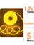 12V 5 Metre Amber Neon Led Şerit Işık | Prize Tak Çalıştır | Anahtarlı Fişli 1.5M Kablo | Esnek Silikonlu Led 3