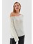 Kayık Yaka Oversize Ince Triko Kazak Ekru 4