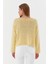 Kayık Yaka Oversize Ince Triko Kazak Sarı 5