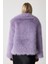 Premium Kürk Şal Yaka Ceket Lila 5