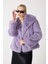 Premium Kürk Şal Yaka Ceket Lila 1