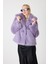 Premium Kürk Şal Yaka Ceket Lila 8